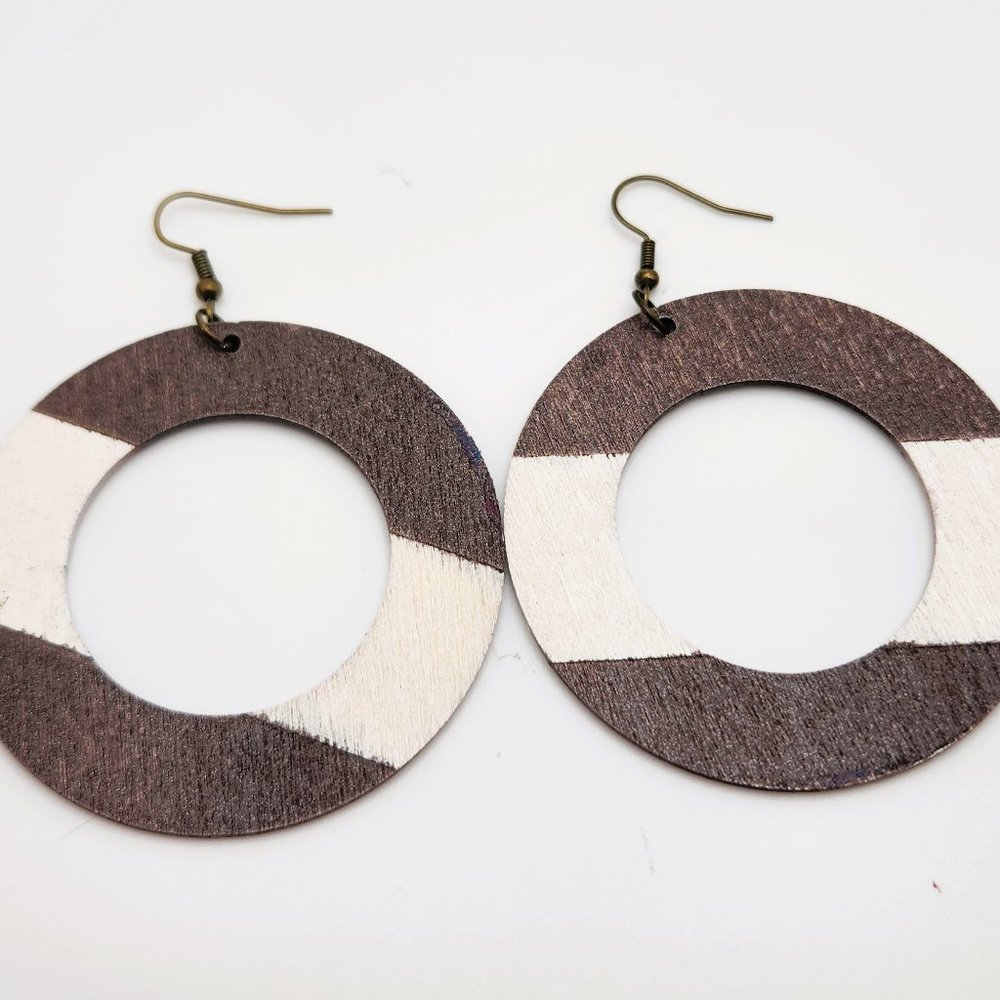 2/$30 SALE Wooden Circle Earrings - Handmade & Lightweight